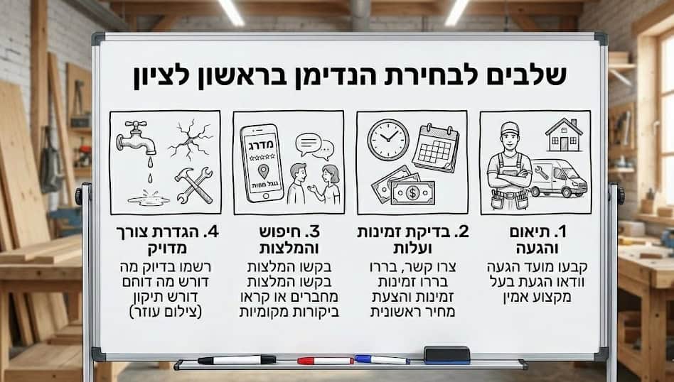 שלבים לבחירת הנדימן בראשון לציון